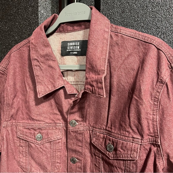 Men's Red denim jacket | Size XL | Sunrise Kingdom - Picture 4 of 5